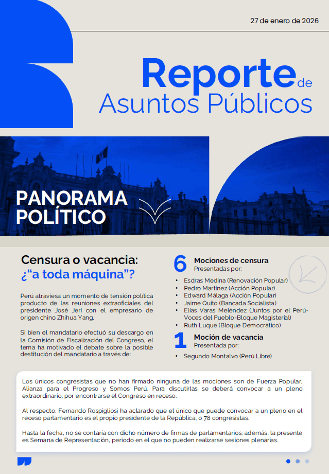 Portada del Reporte de Asuntos Públicos